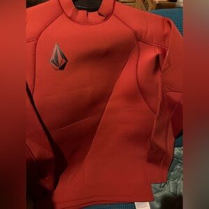 Volcom NWOT men’s large pullover orange neoprene wetsuit long sleeve surf jacket